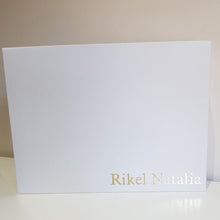 Load image into Gallery viewer, Gold Stephanie font on White Box with Magnetic Lid