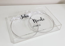 Load image into Gallery viewer, Acrylic Keepsake Box with Evelyn Stefana and black personalised details Personalised