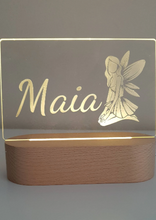 Load image into Gallery viewer, Fairy night light with warm white lighting and personalised name