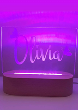 Load image into Gallery viewer, Butterfly night light with coloured lighting and personalised name