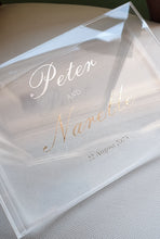 Load image into Gallery viewer, Acrylic Keepsake Box with Silver Personalised Details
