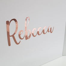 Load image into Gallery viewer, Rose Gold Zavier font on White Box with Magnetic Lid
