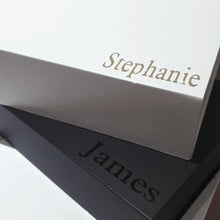 Load image into Gallery viewer, Stephanie Font on White and Black Gift Boxes with Magnetic Lids
