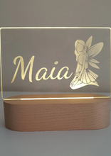 Load image into Gallery viewer, Fairy night light with warm white lighting and personalised name
