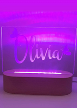 Load image into Gallery viewer, Butterfly night light with coloured lighting and personalised name
