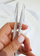 Load image into Gallery viewer, Paris Stefana Wedding Crowns. White Pearls paired with Silver Crystals
